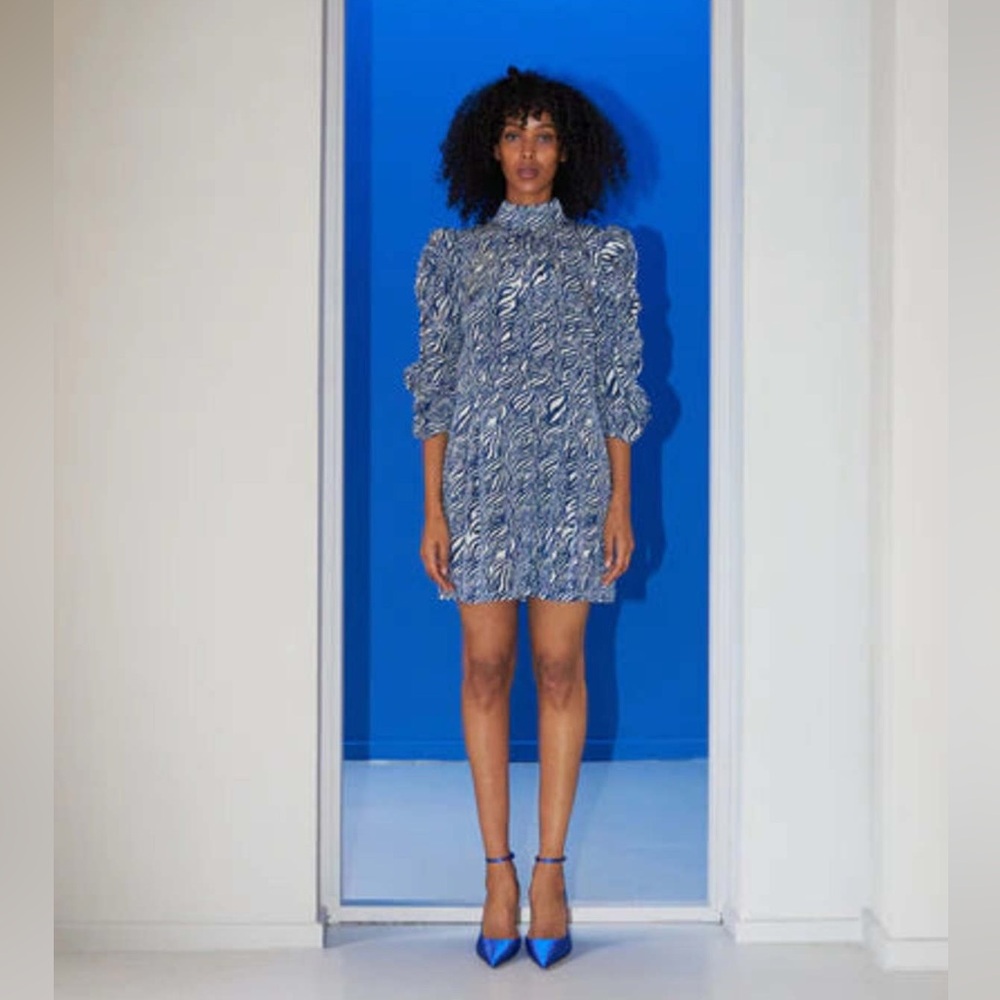 STELLA NOVA LADY LOU MINI - Blue and cream zebra